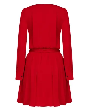MARCIANO by GUESS キーホールネック ベルト付きドレス - レッド - サムネイル2