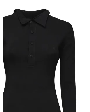 Balenciaga リブ編みポロシャツ - ブラック - サムネイル3