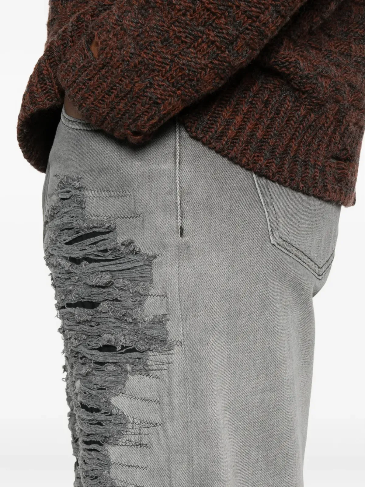 MM6 Maison Margiela ダメージ加工ジーンズ - グレー - 画像5