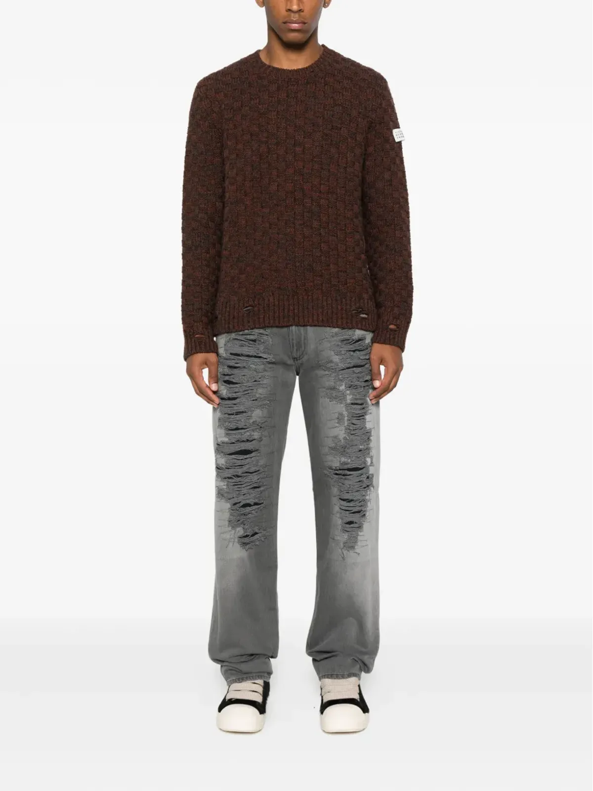 MM6 Maison Margiela ダメージ加工ジーンズ - グレー - 画像2