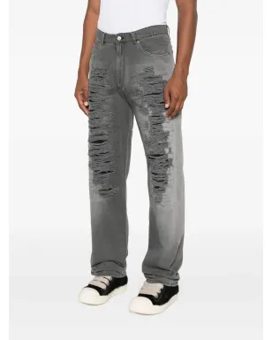 MM6 Maison Margiela ダメージ加工ジーンズ - グレー - サムネイル3