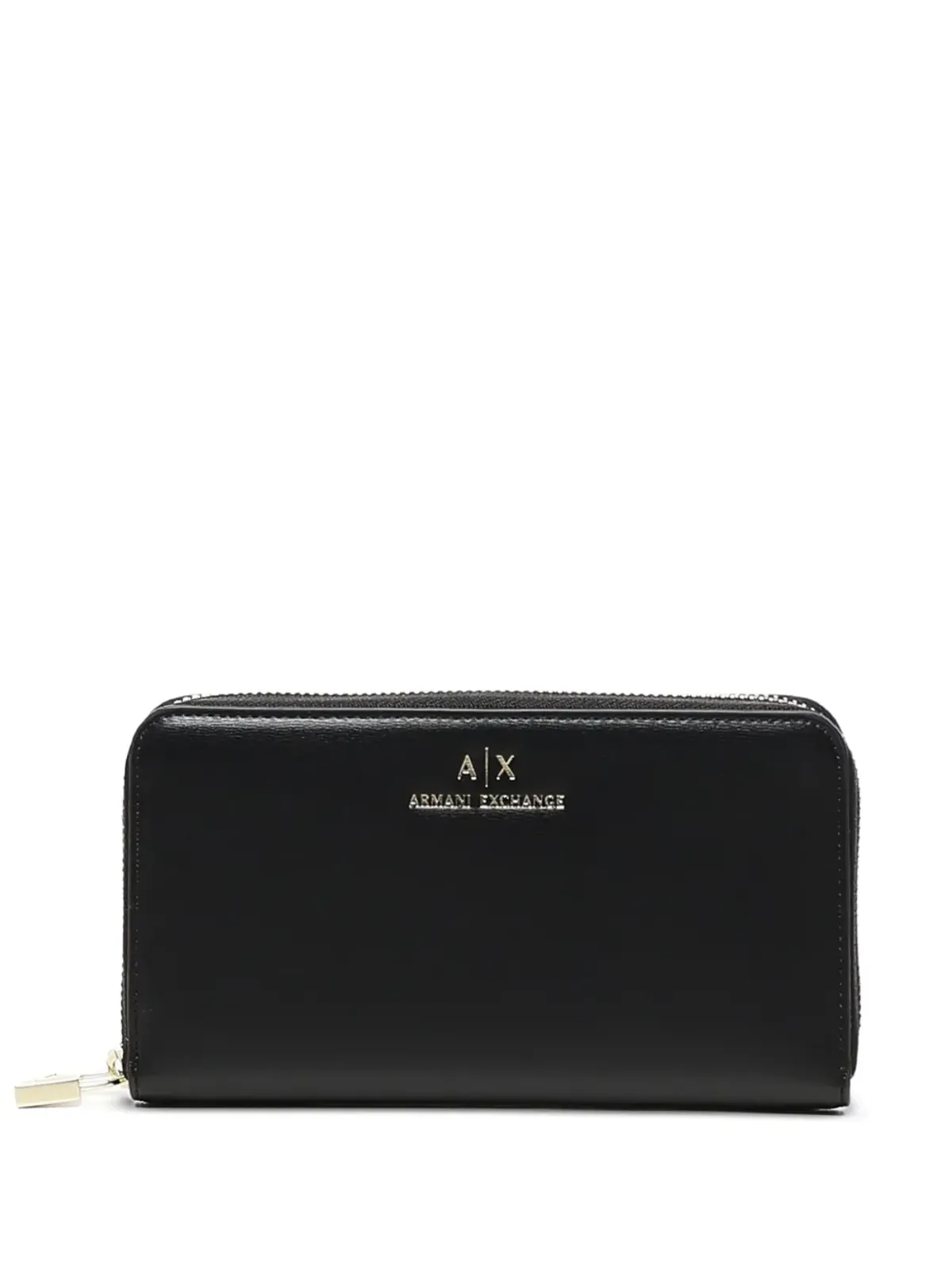 Armani Exchange ジェーン ロゴ ジップアラウンド ウォレット - ブラック - 画像1