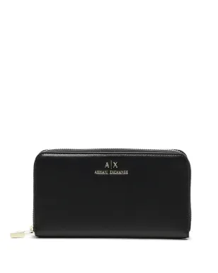 Armani Exchange ジェーン ロゴ ジップアラウンド ウォレット - ブラック - サムネイル1