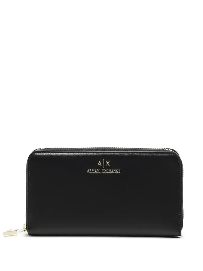 Armani Exchange Armani Exchange ジェーン ロゴ ジップアラウンド ウォレット - ブラックの商品画像