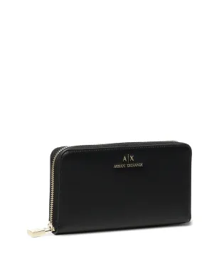 Armani Exchange ジェーン ロゴ ジップアラウンド ウォレット - ブラック - サムネイル3