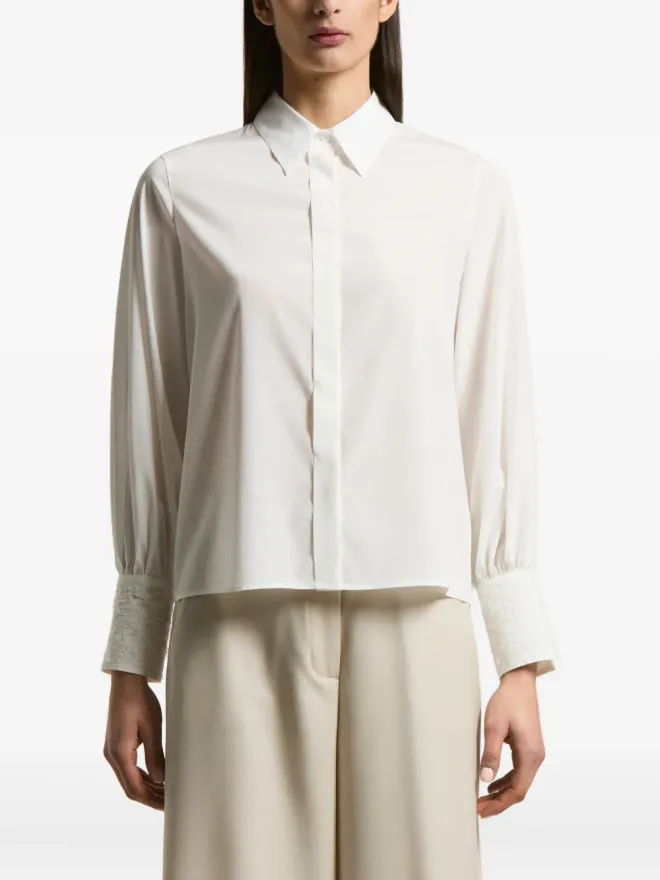 Peserico Peserico lace-cuff shirt - Whiteの商品画像