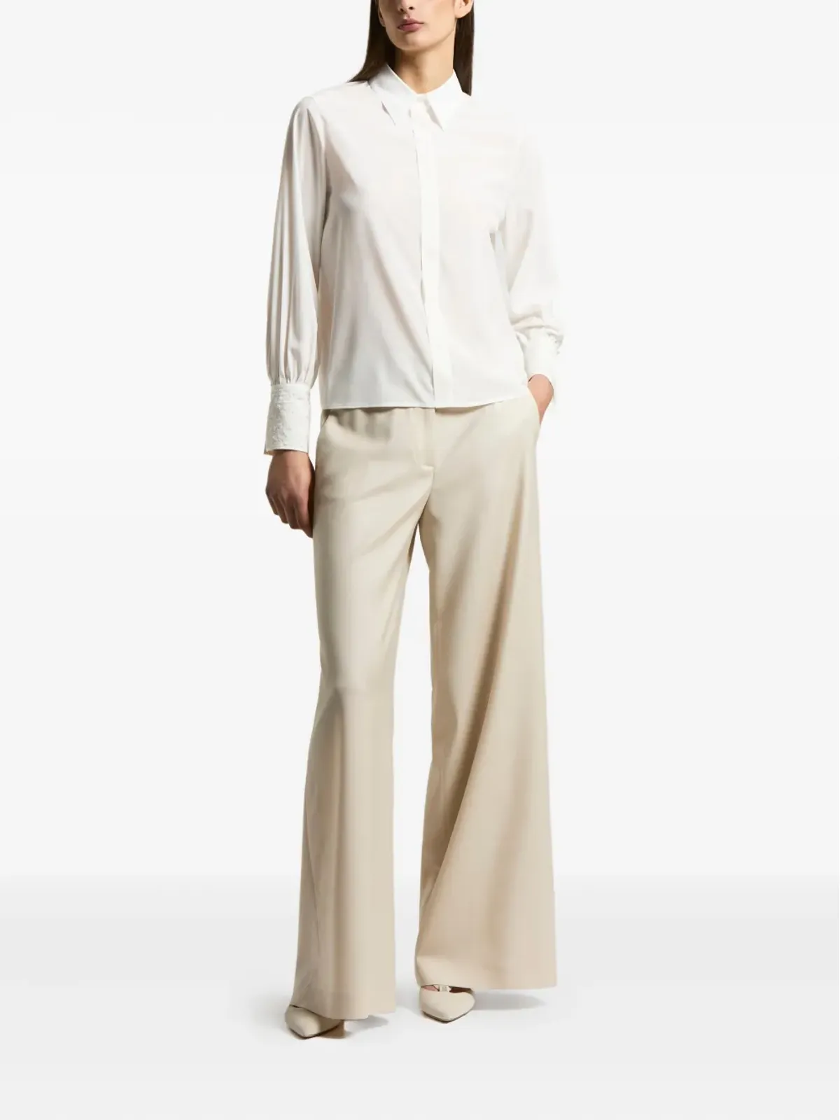 Peserico lace-cuff shirt - White - 画像2