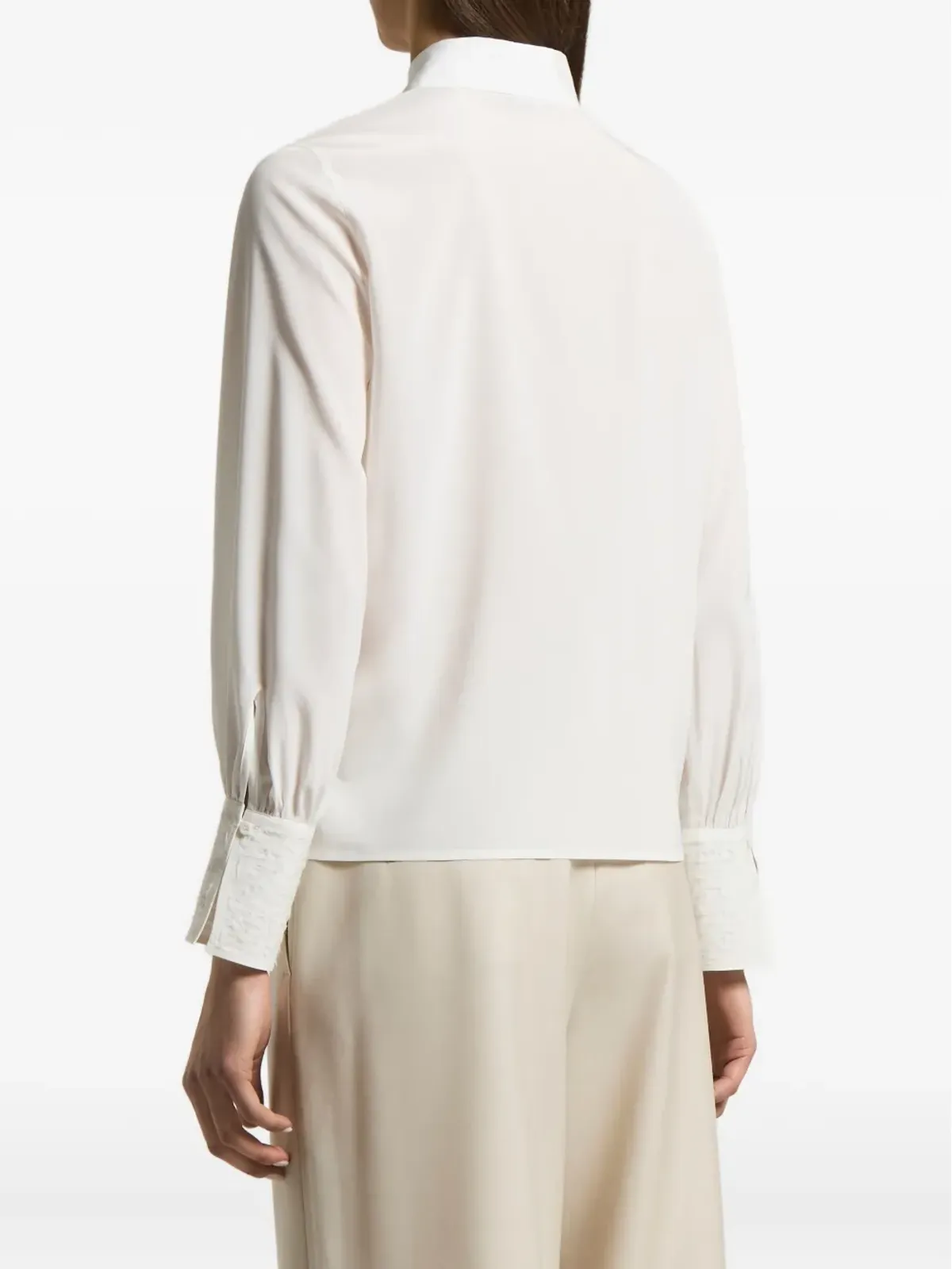 Peserico lace-cuff shirt - White - 画像4