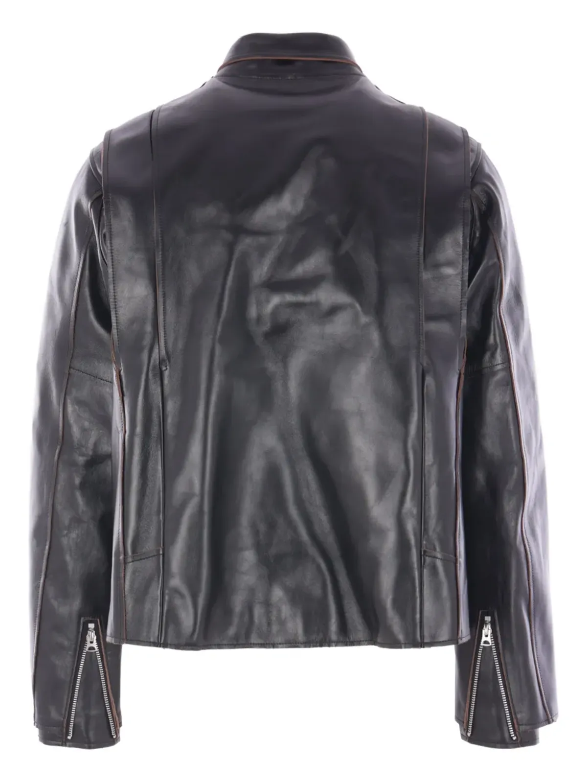 sacai スナップファスナー付きレザージャケット - 画像2