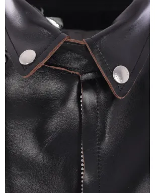 sacai スナップファスナー付きレザージャケット - サムネイル3