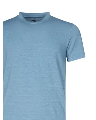 Fedeli メランジリネン半袖Tシャツ - ブルー - サムネイル3