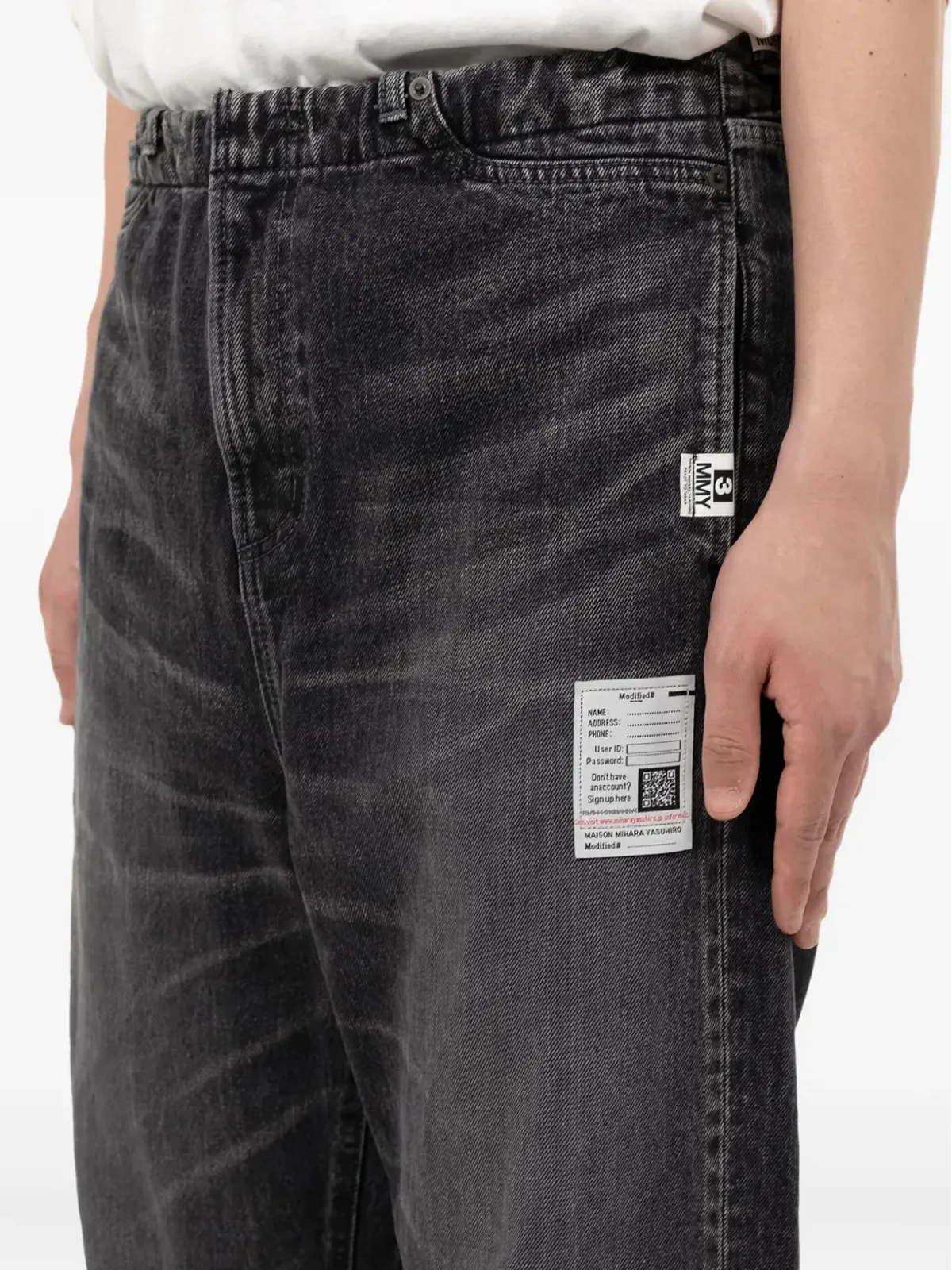 Maison MIHARA YASUHIRO エラスティックウエスト パッチポケット ジーンズ - 画像5