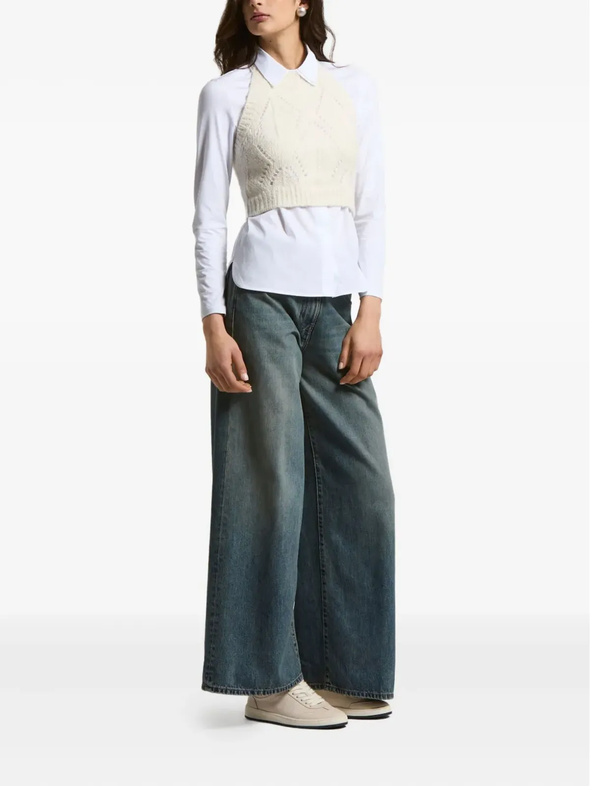 Peserico halter-neck cable-knit top - White - 画像2