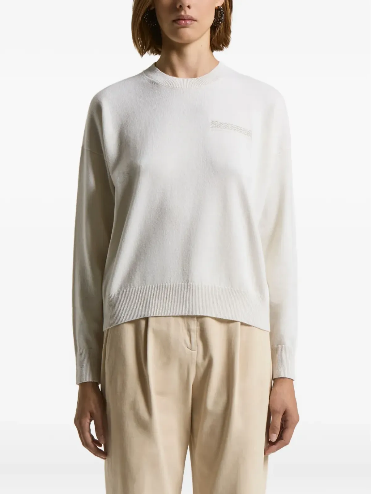 Peserico ディテーリング長袖セーター - White - 画像1