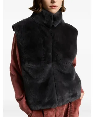 Peserico high-neck zip-fastening waistcoat - Grey - サムネイル4