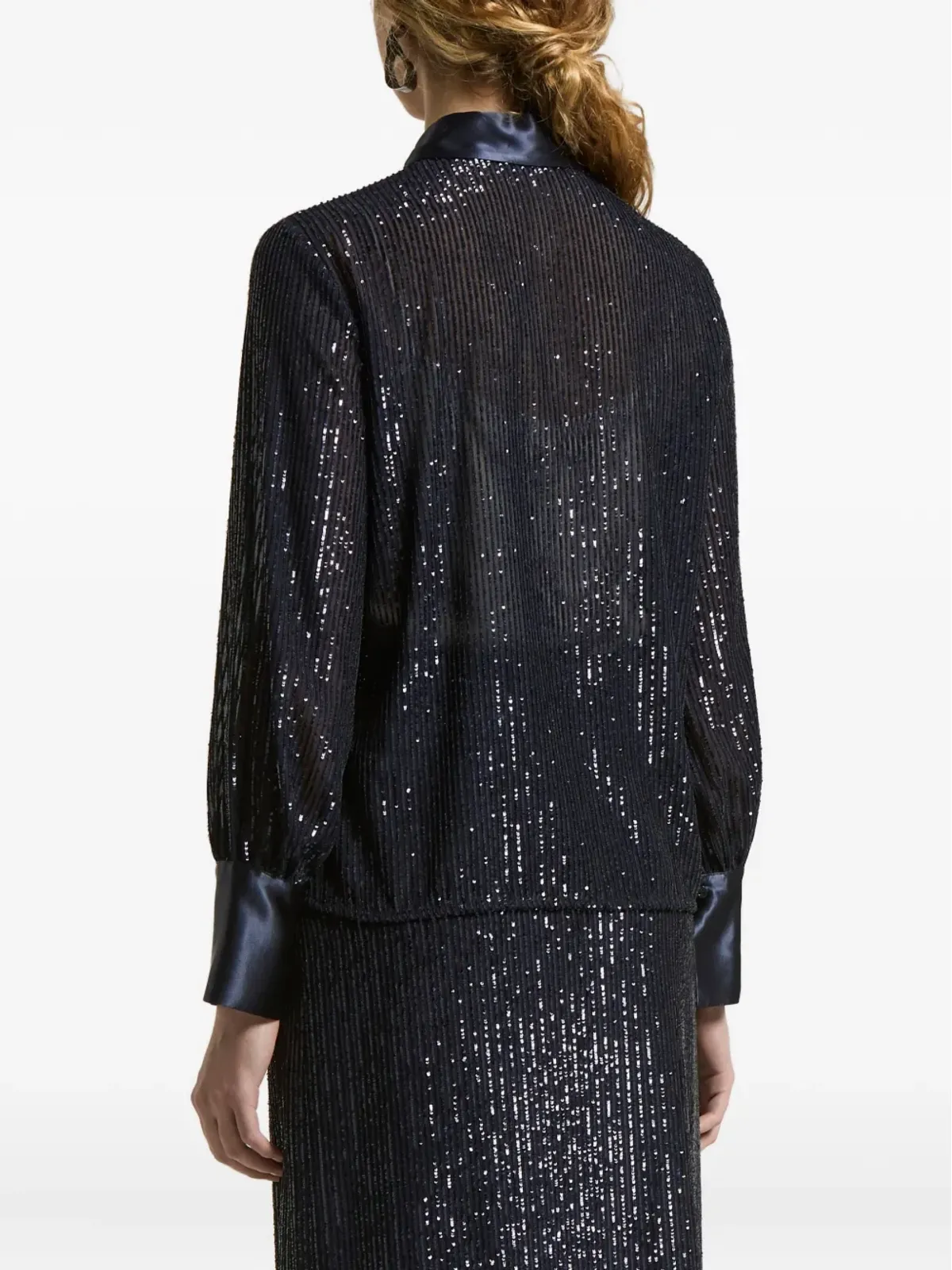 Peserico sequin-embellished satin-trimmed shirt - 画像5
