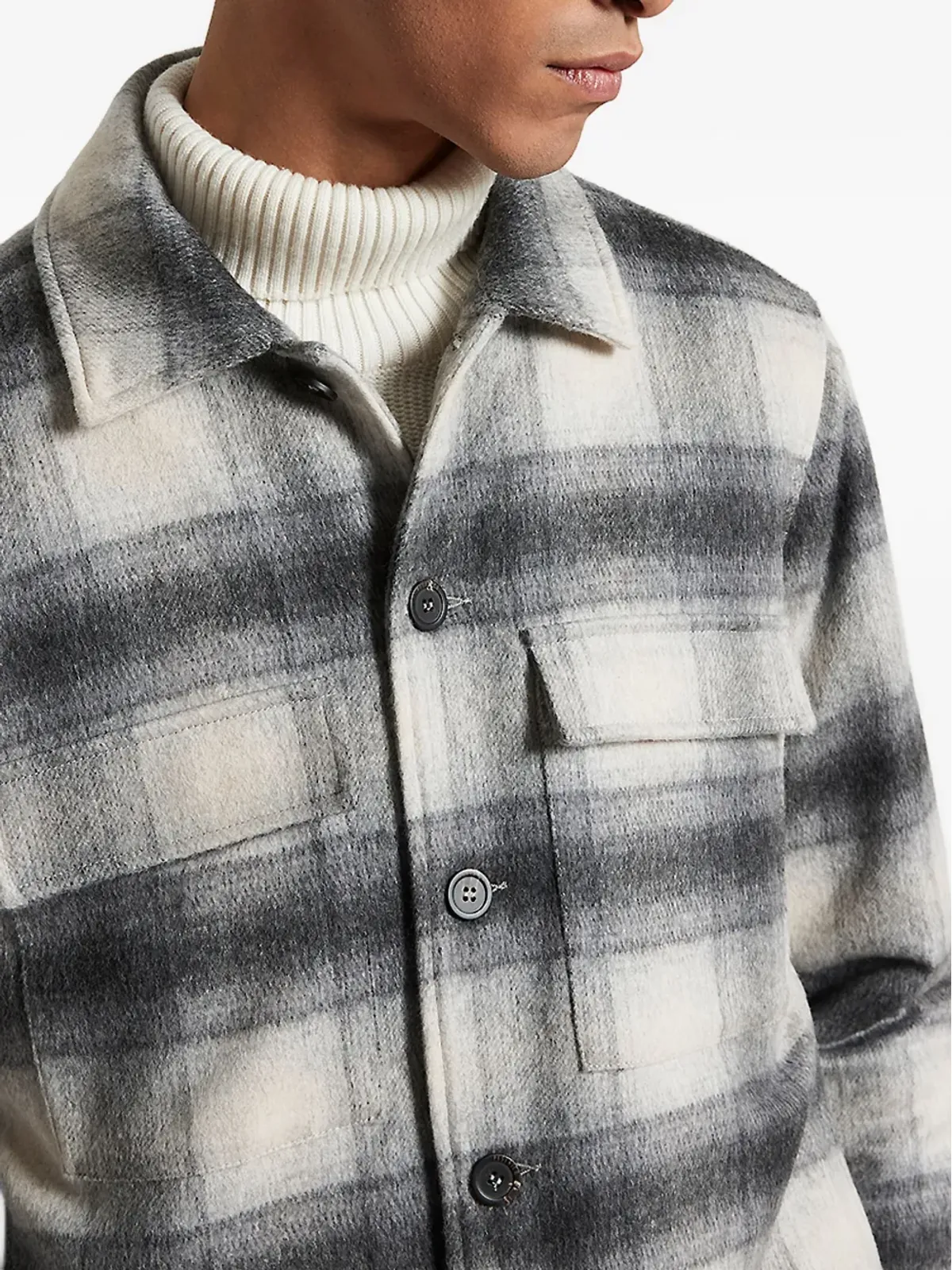 Peserico チェック柄シャツジャケット - 画像5