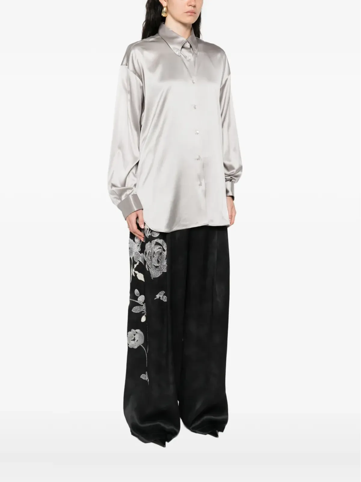 Ermanno Scervino ボタンダウンサテンシャツ - 画像3