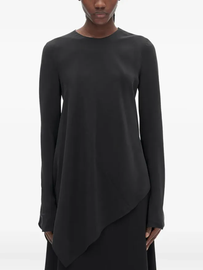 Ann Demeulemeester Ann Demeulemeester デナ アシンメトリックトップ - ブラックの商品画像