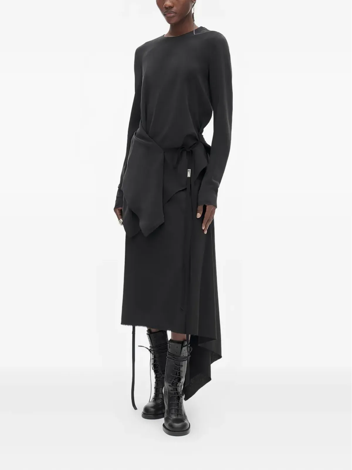 Ann Demeulemeester デナ アシンメトリックトップ - ブラック - 画像2