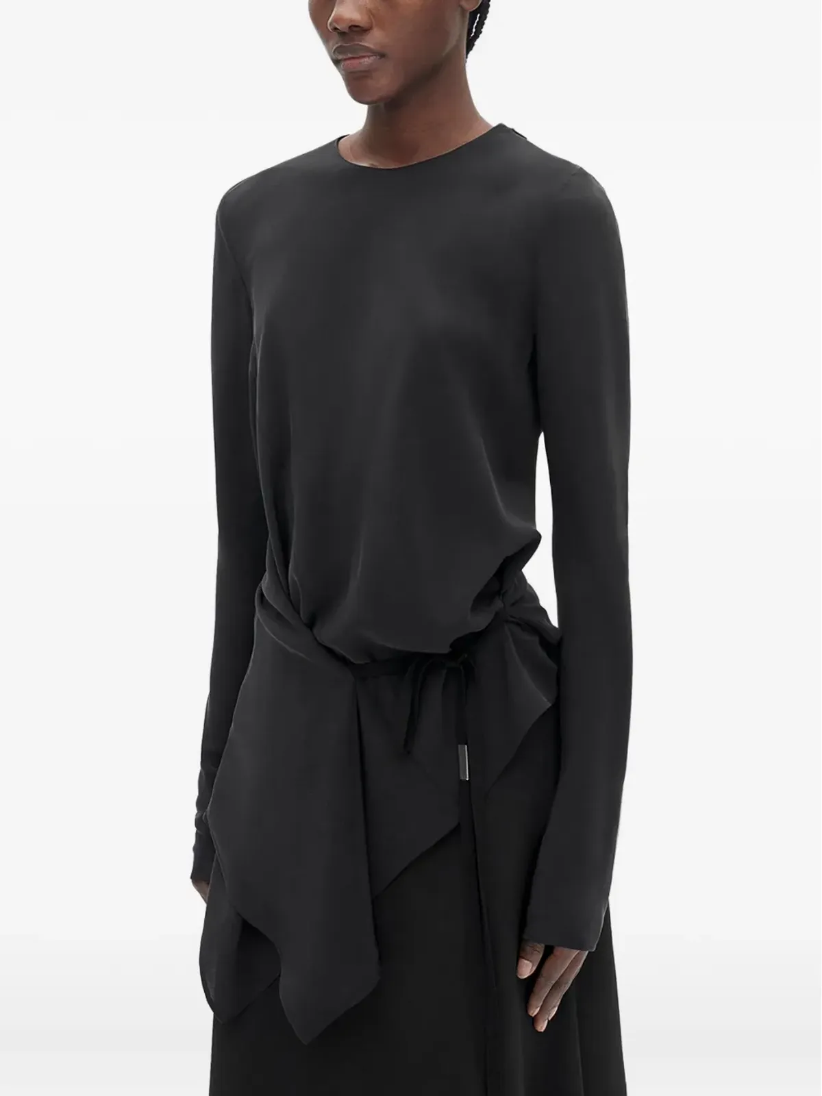 Ann Demeulemeester デナ アシンメトリックトップ - ブラック - 画像3