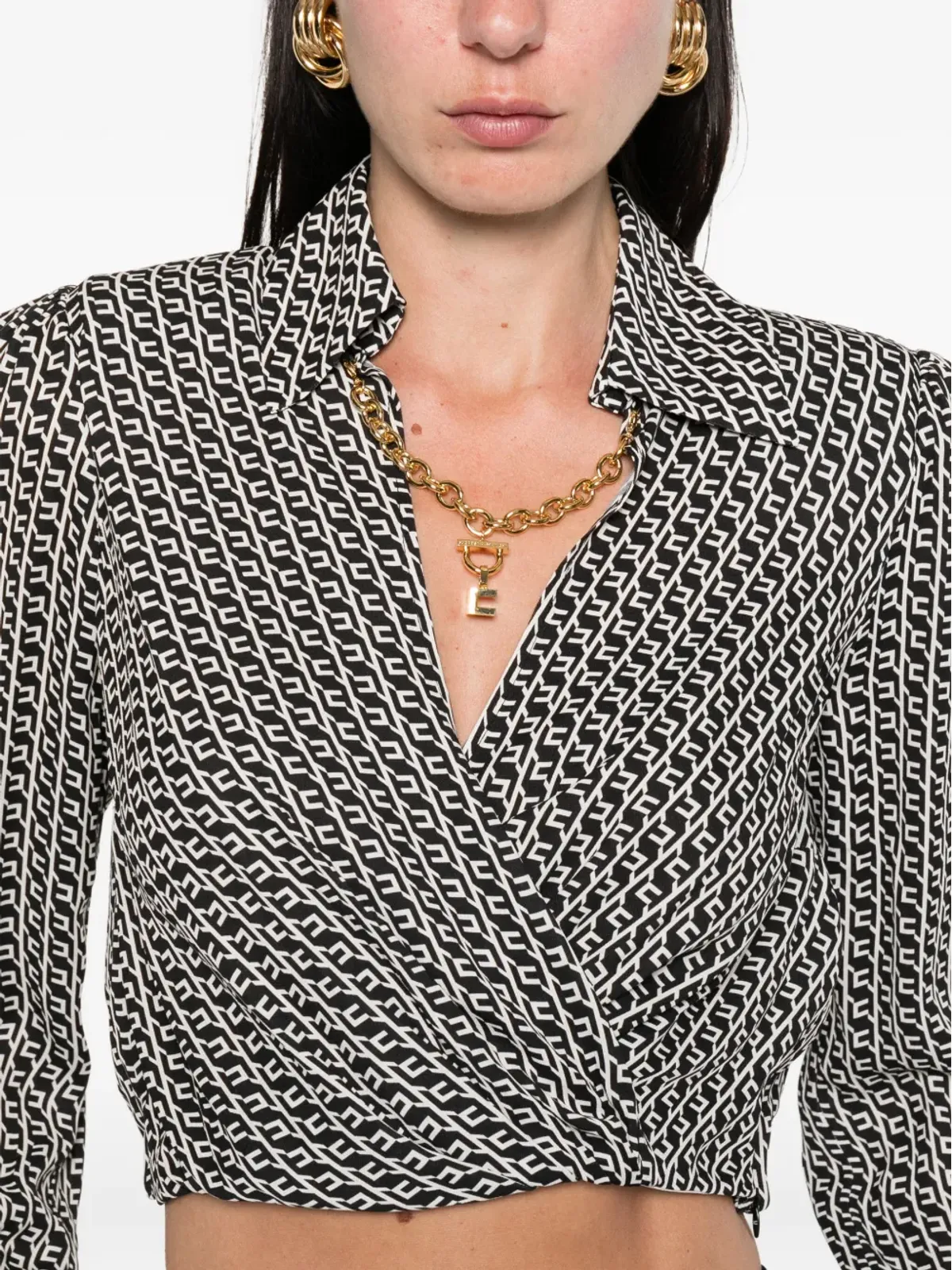 Elisabetta Franchi 幾何学柄プリント ラップトップ - 画像5