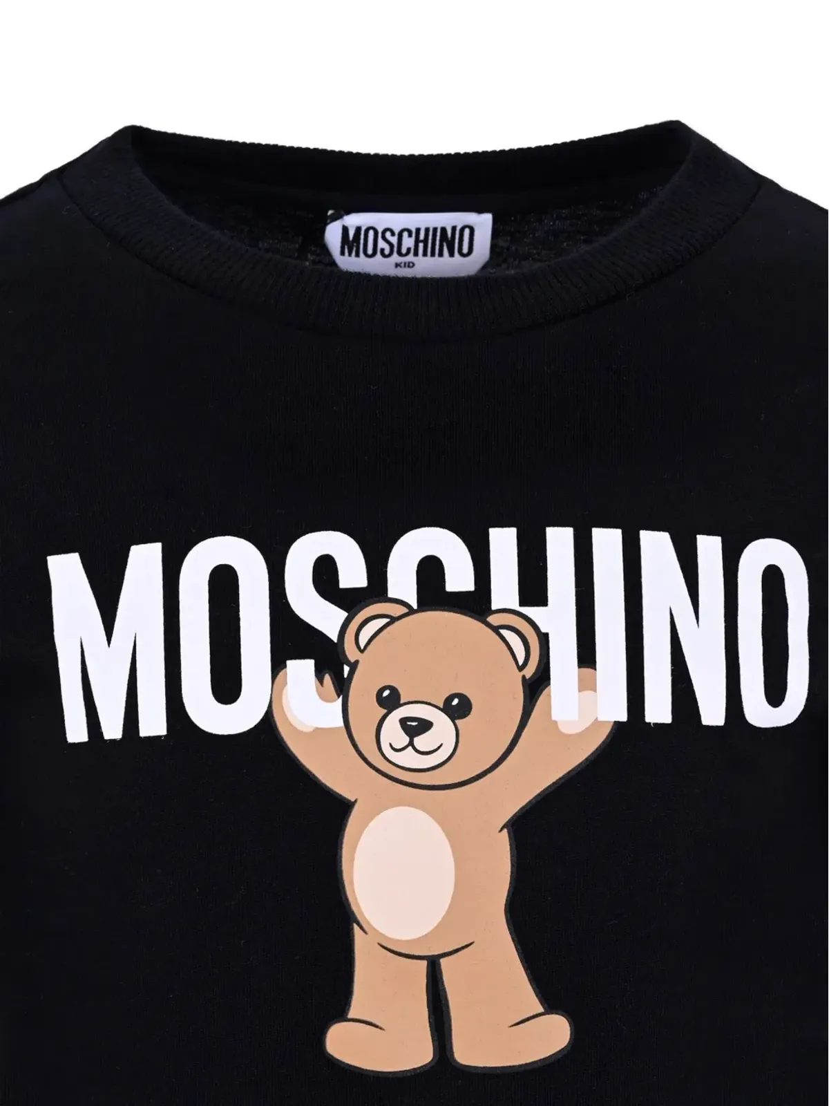 Moschino Kids teddy-print long-sleeve T-shirt - Black - 画像3