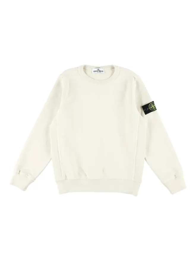 Stone Island Junior Stone Island Junior Compass-badge フリーススウェットシャツ - Whiteの商品画像