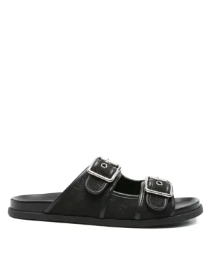 Gucci ダブルバックル レザーサンダル - サムネイル1