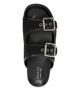 Gucci ダブルバックル レザーサンダル - サムネイル4