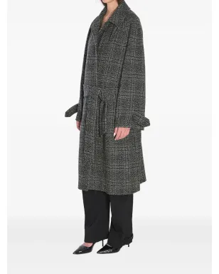 Balenciaga バレンシアガ ワンレイヤー チェック柄 ベルト付きコート - サムネイル2