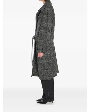 Balenciaga バレンシアガ ワンレイヤー チェック柄 ベルト付きコート - サムネイル3