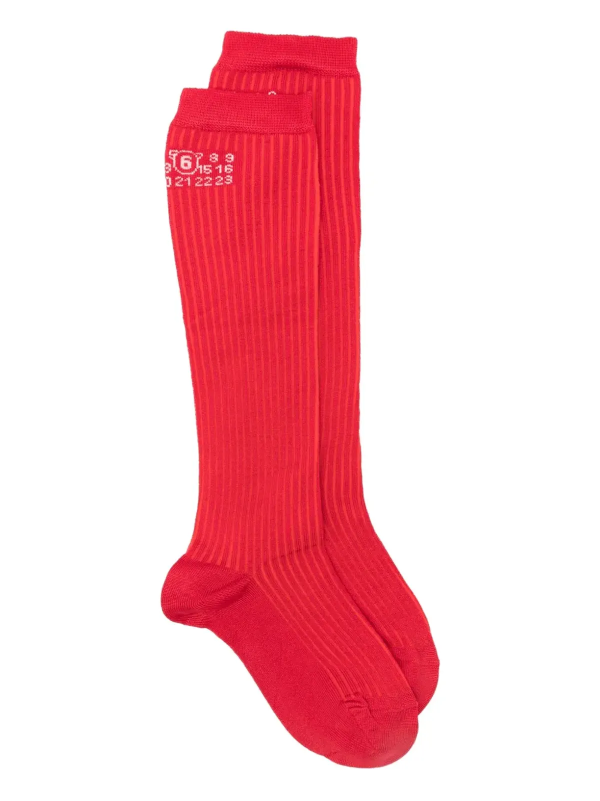 MM6 Maison Margiela ロゴディテールリブソックス - 画像1