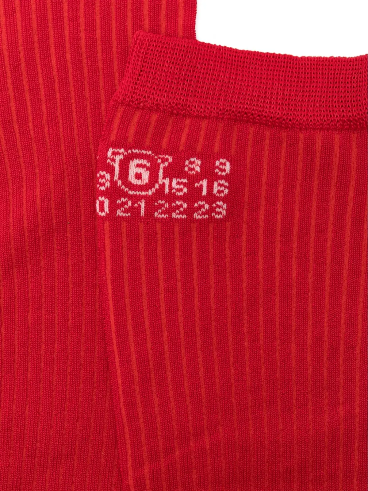 MM6 Maison Margiela ロゴディテールリブソックス - 画像2