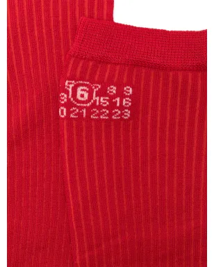 MM6 Maison Margiela ロゴディテールリブソックス - サムネイル2