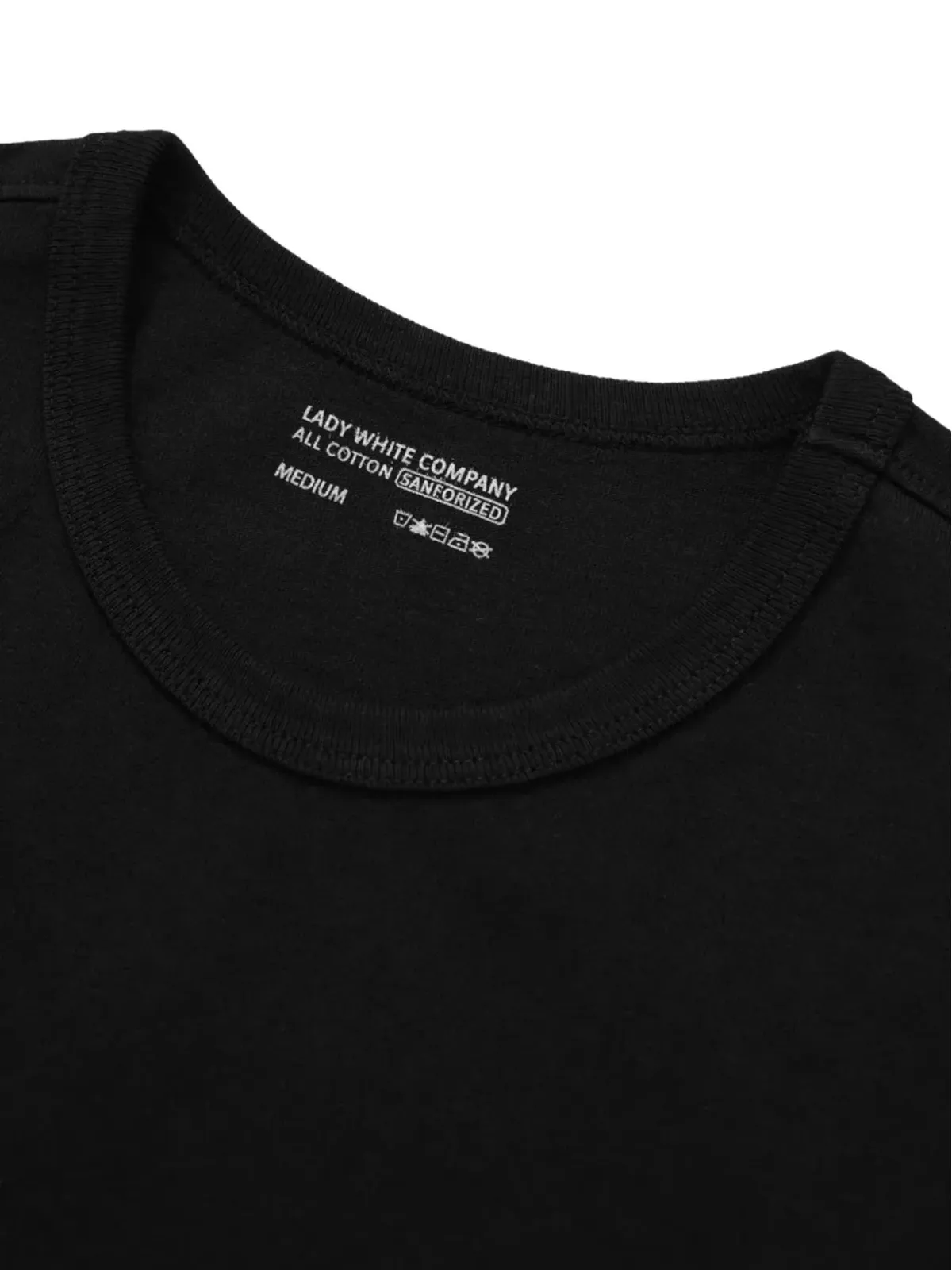 Lady White Co. クルーネック コットン Tシャツ - ブラック - 画像5
