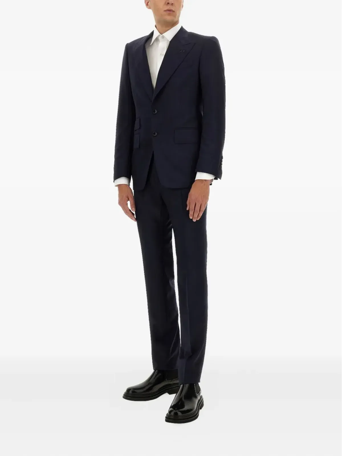 TOM FORD ウール ボタン留め スーツ ブルー - 画像2