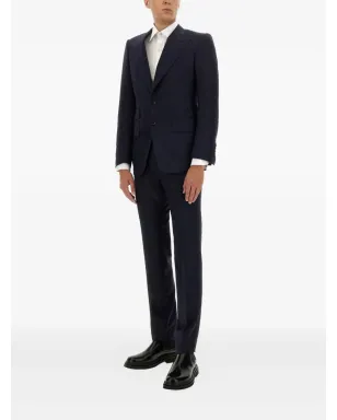 TOM FORD ウール ボタン留め スーツ ブルー - サムネイル2