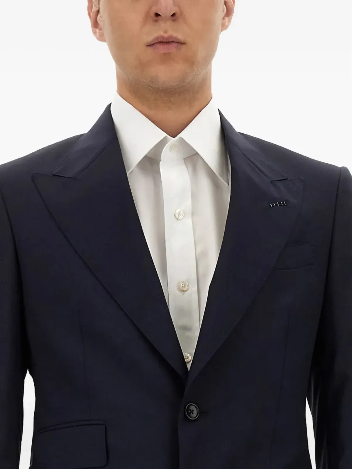 TOM FORD ウール ボタン留め スーツ ブルー - 画像4