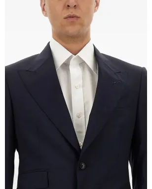 TOM FORD ウール ボタン留め スーツ ブルー - サムネイル4