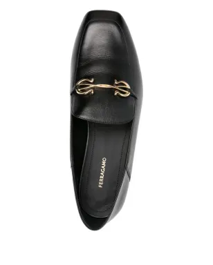 Ferragamo Pre-Owned ガンチーニチャーム レザー ローファー ブラック - サムネイル4