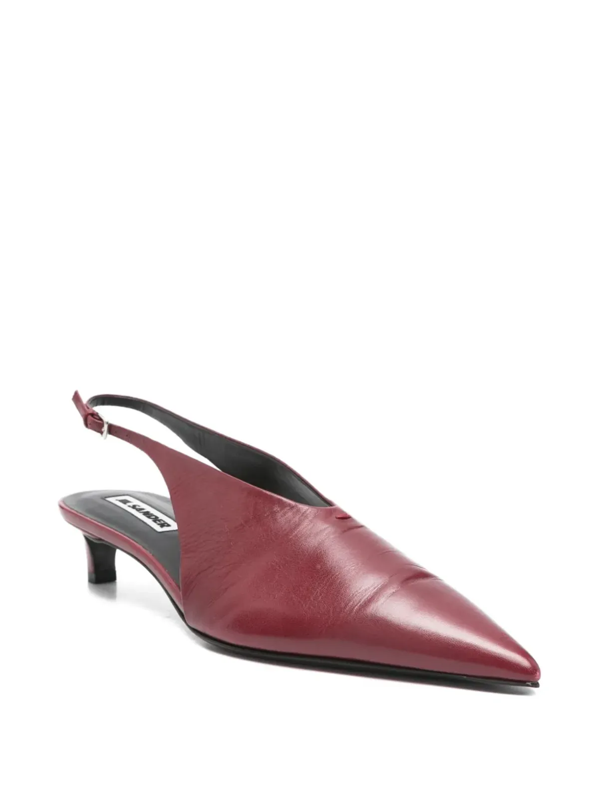 Jil Sander Pre-Owned 赤のスリングバックレザーパンプス - 画像2