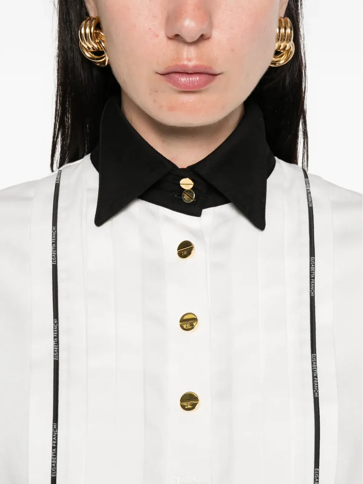 Elisabetta Franchi プリーツシャツ - 画像5
