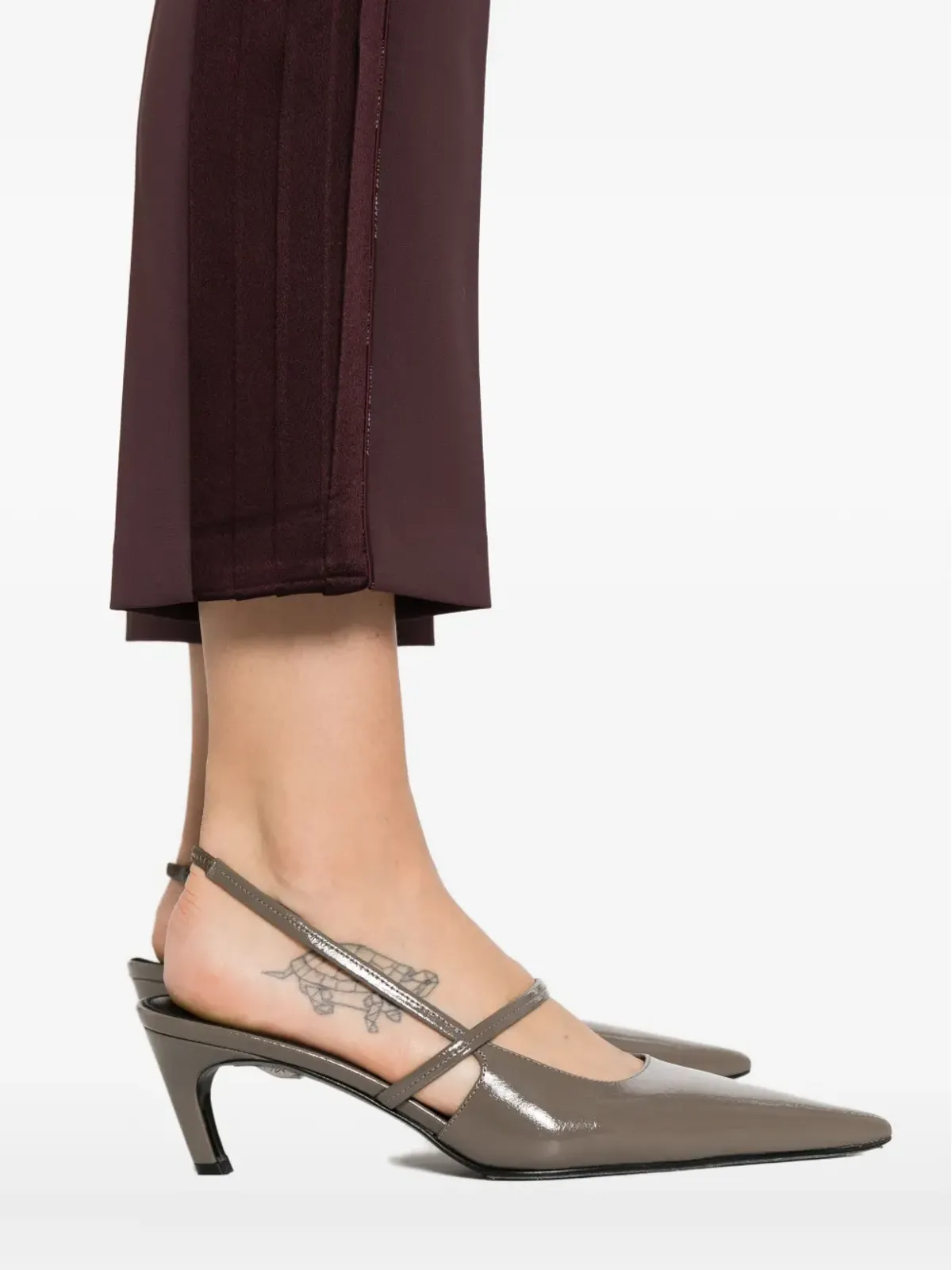 Elisabetta Franchi サイドストライプ・スプリットヘムパンツ - ブラウン - 画像5