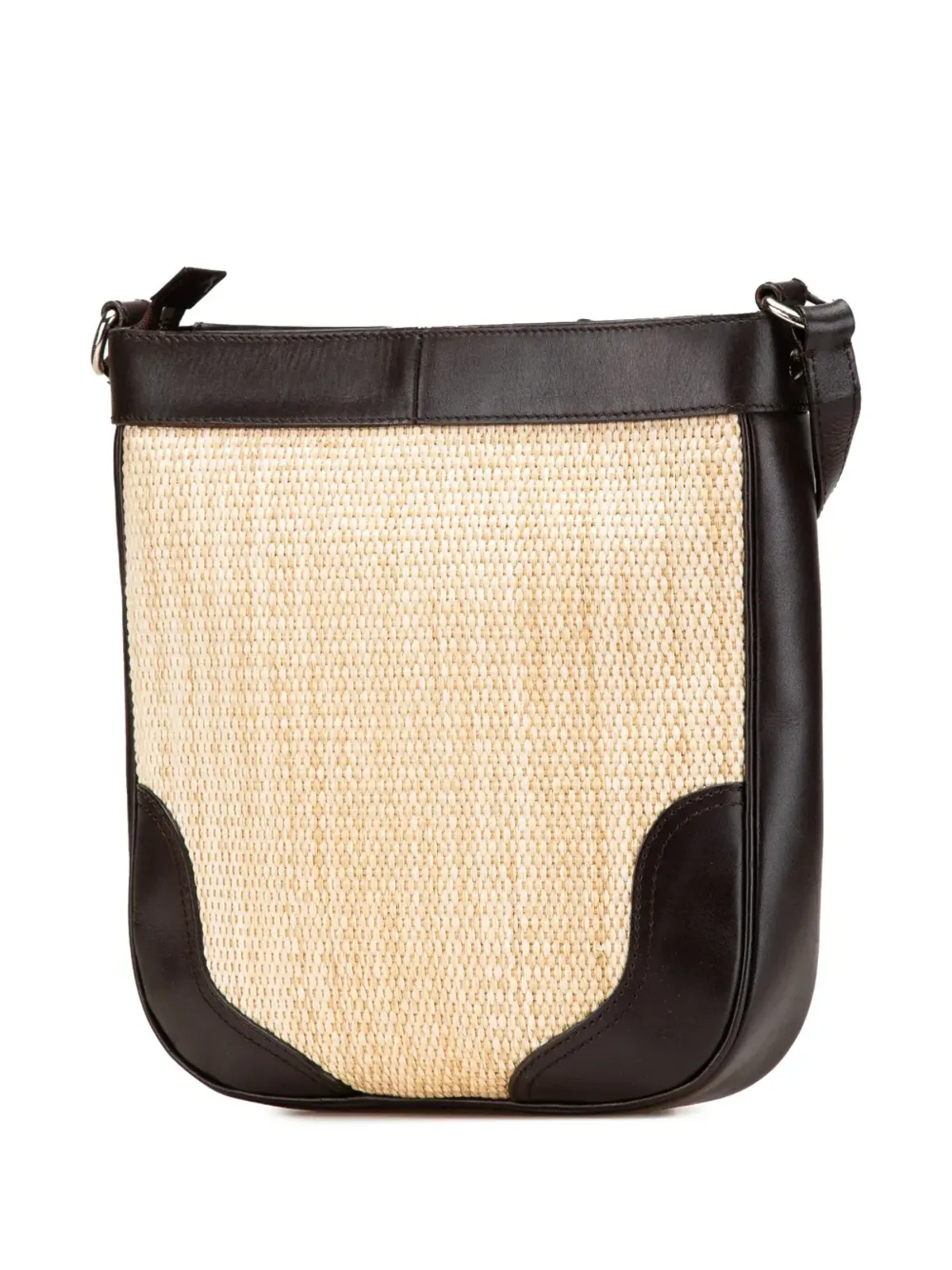 Burberry Pre-Owned レザー トリム ラフィア クロスボディバッグ - 画像2