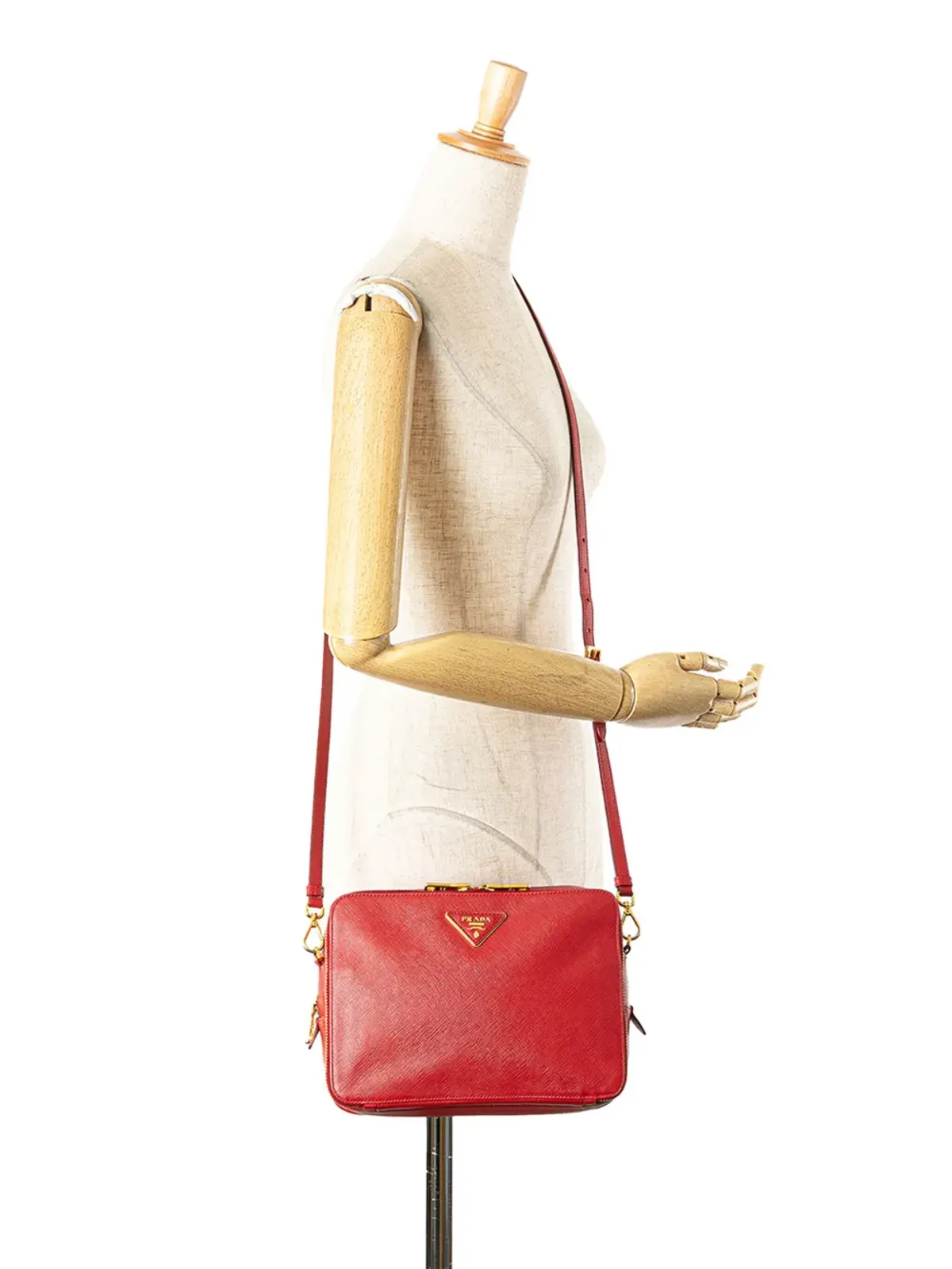 Prada Pre-Owned サフィアーノ ダブルジップ クロスボディバッグ - レッド - 画像2