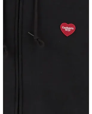 Carhartt WIP ハートロゴ ジップアップフーディ ブラック - サムネイル3
