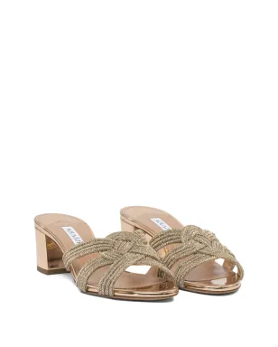 Aquazzura フェリックス クリスタル装飾 ブロックヒール サンダル - サムネイル2