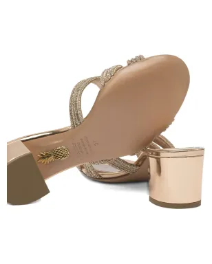 Aquazzura フェリックス クリスタル装飾 ブロックヒール サンダル - サムネイル3