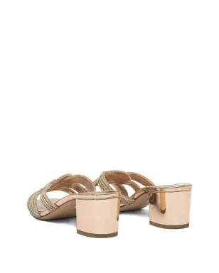 Aquazzura フェリックス クリスタル装飾 ブロックヒール サンダル - サムネイル4